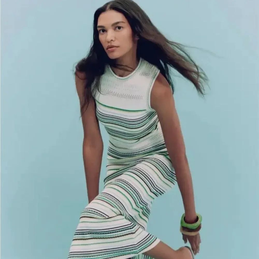 Veronica Beard Dawna Striped Knit Midi-Dress $598